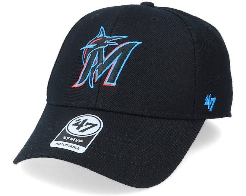 47 Brand Adult Miami Marlins MVP Cap / Black / RRP £24