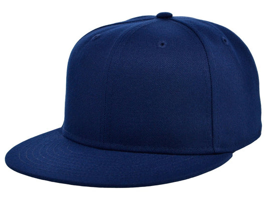 Unisex Plain Full Court Fitted Hat / Navy / £22