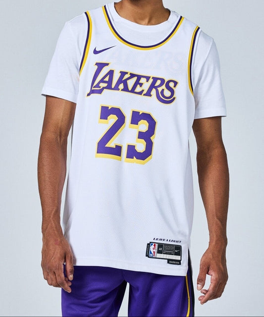Nike LA Lakers Basketball Jersey / White / Lebron James / RRP £95