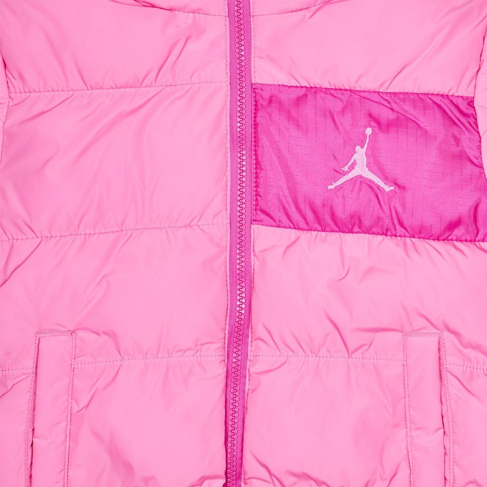 Nike Little Girls Jordan Puffer Jacket / Pink / RRP £60