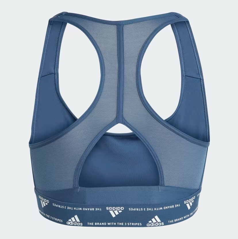 Adidas Womens Powerreact Training Medium Support Gym Bra / Blue / RRP £30