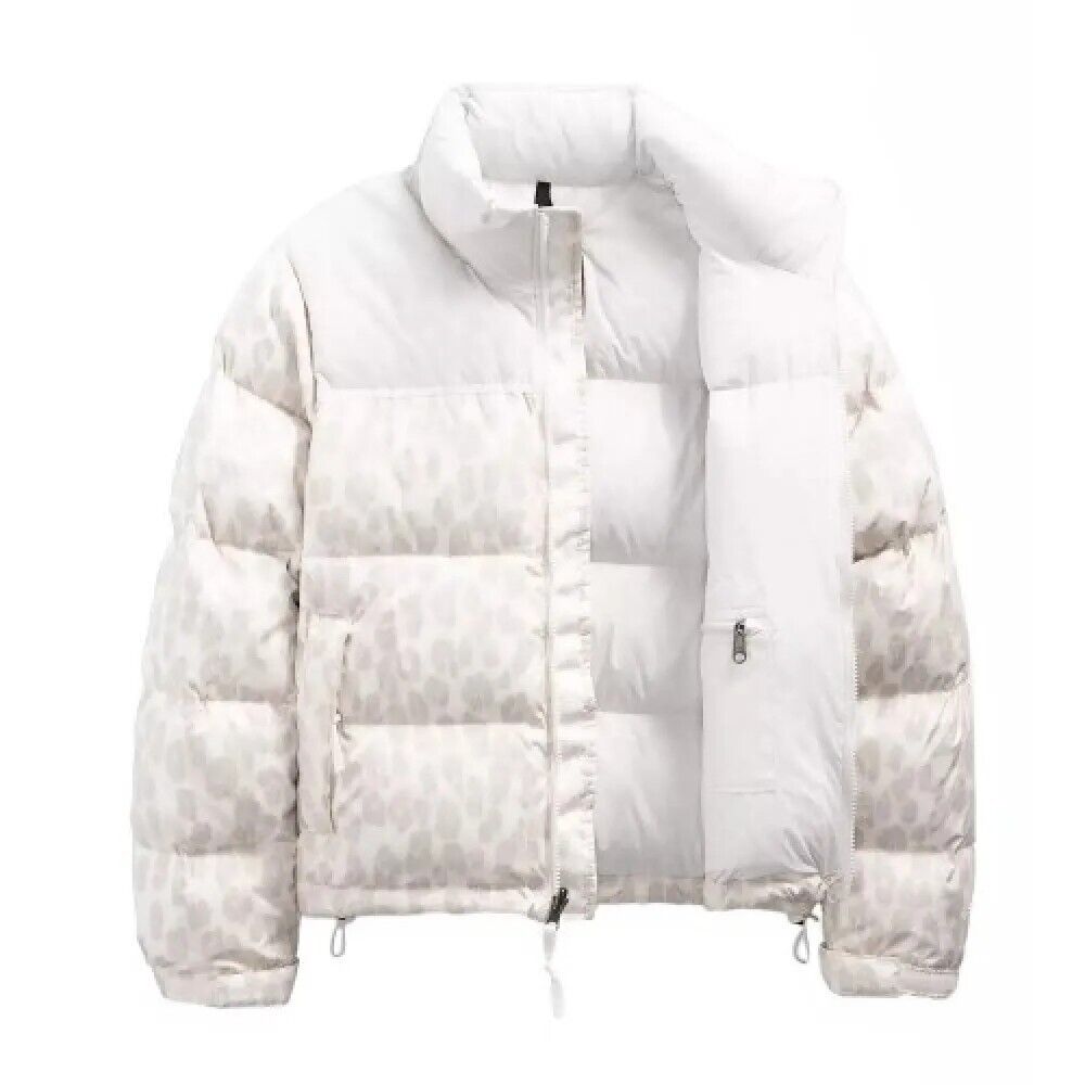 The North Face Women'S Print Nuptse Puffer Jacket / Beige White Print / Rrp £300