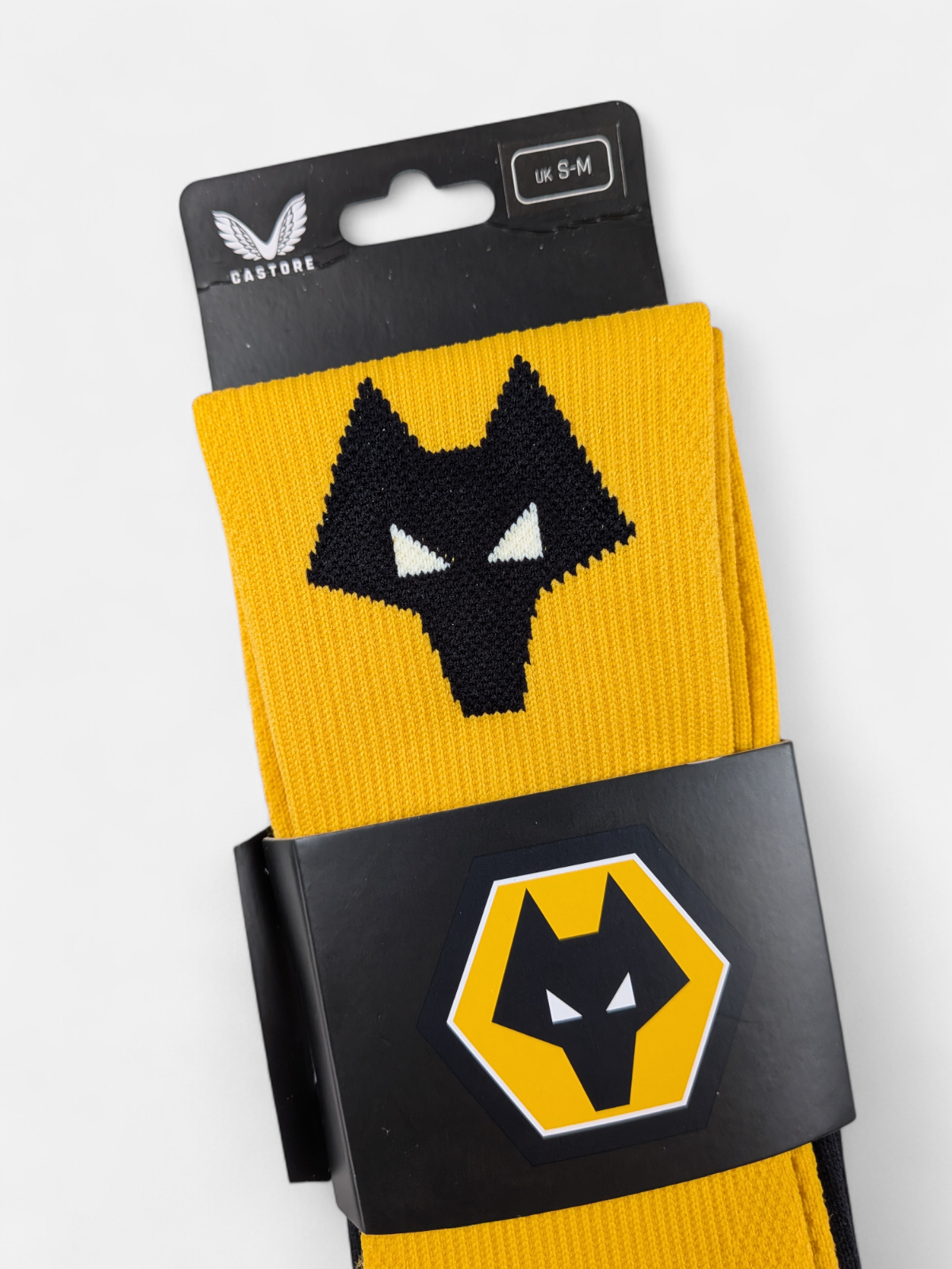 Castore Mens 2021-22 Wolves Player Pro Footless Socks / BNWT / Yellow / RRP £20
