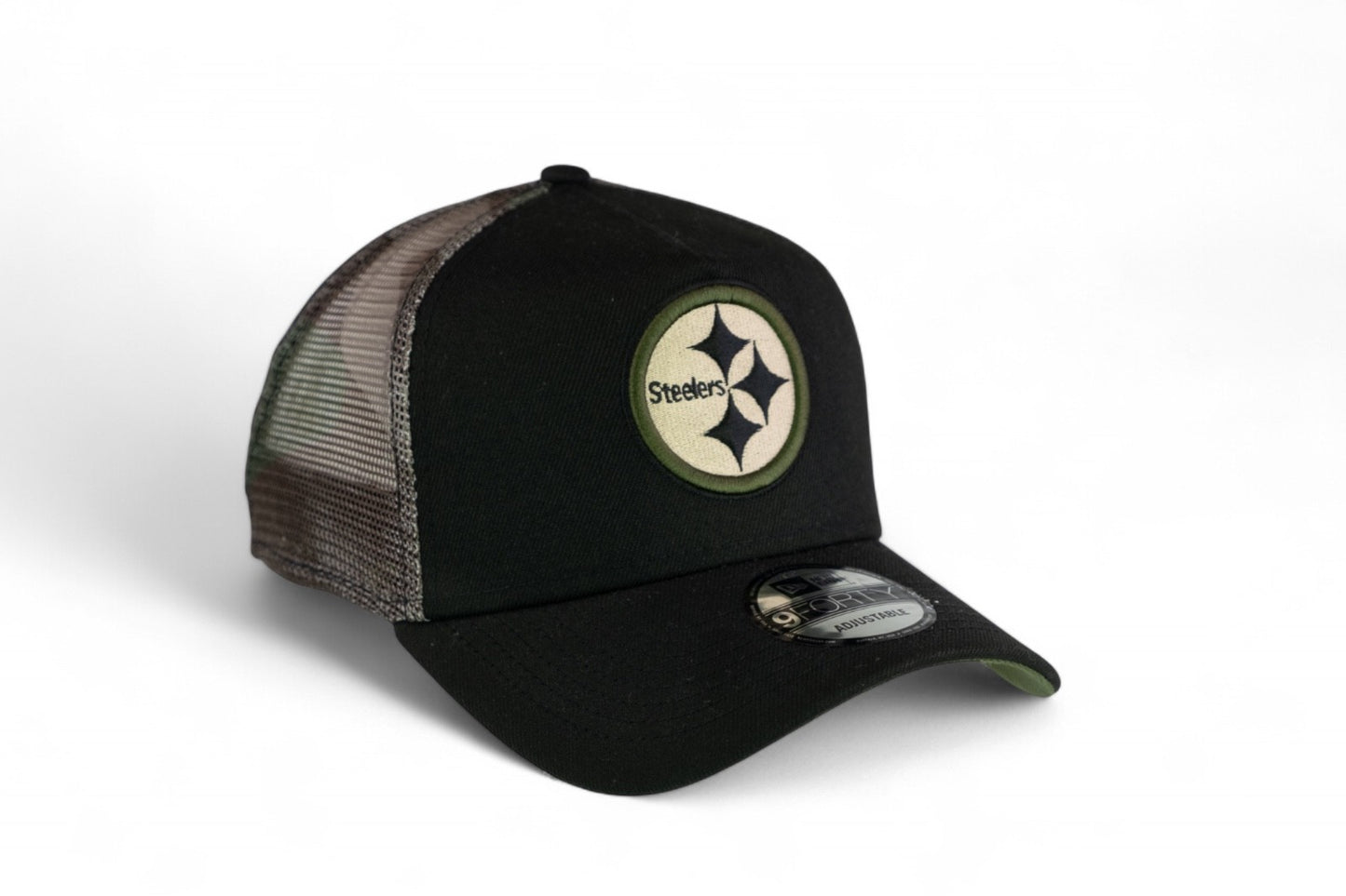 New Era Pittsburgh Steelers NFL Woodland Trucker Cap / Camo Black / RRP £35