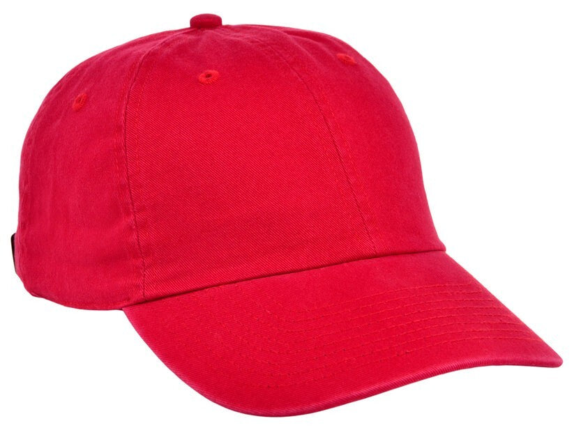 Unisex 6 Panel Plain Baseline Cap / Red / £18