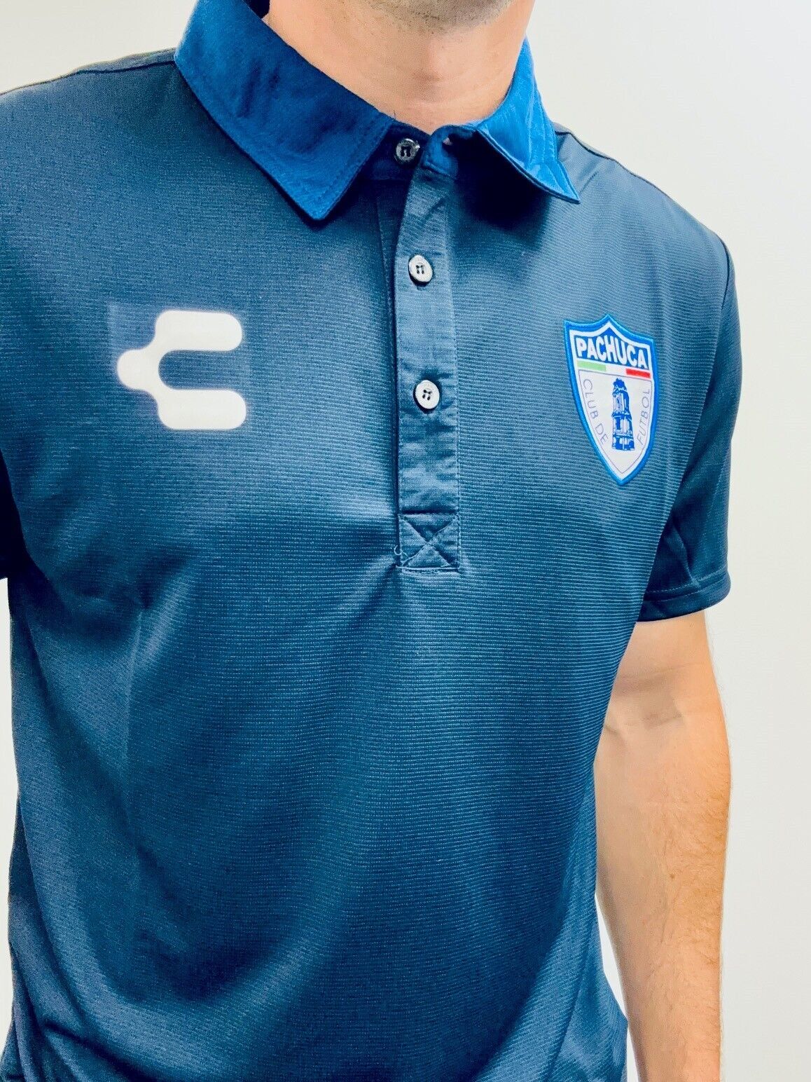 Charly Men's Pachuca Football Polo Shirt / Navy / RRP £30