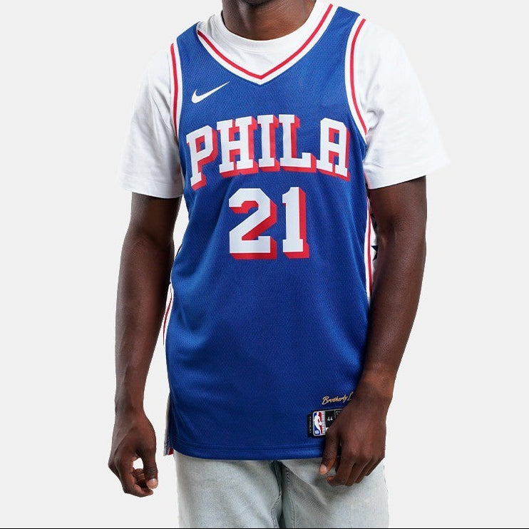 Nike Philadelphia 76ers Icon Basketball Jersey / Blue / Joel Embiid / RRP £95