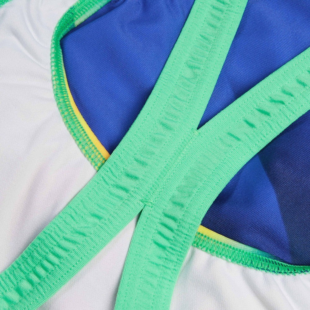 Speedo Women's Placement Powerback Swimsuit / Green Cobalt / RRP £38