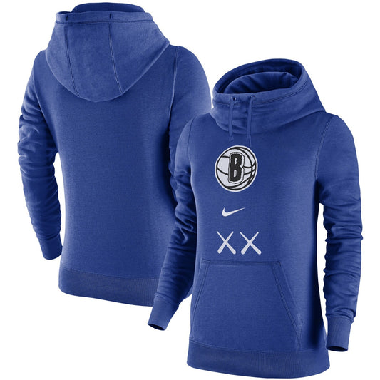 Nike Womens Brooklyn Nets City Edition Fleece Hoodie / Blue / RRP £70