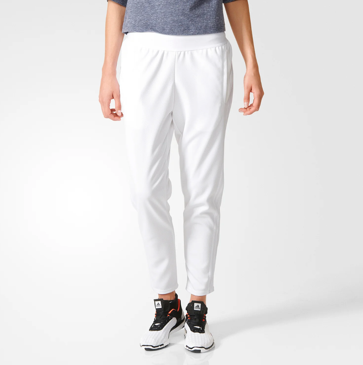 Adidas Womens 3 Stripe Tapered Training Pant / BNWT / White / RRP £55
