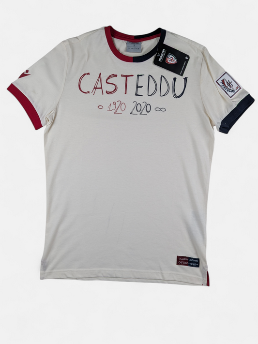 Macron Mens 2019-20 Cagliari 100th Anniversary Fan Tee / BNWT / White / RRP £35