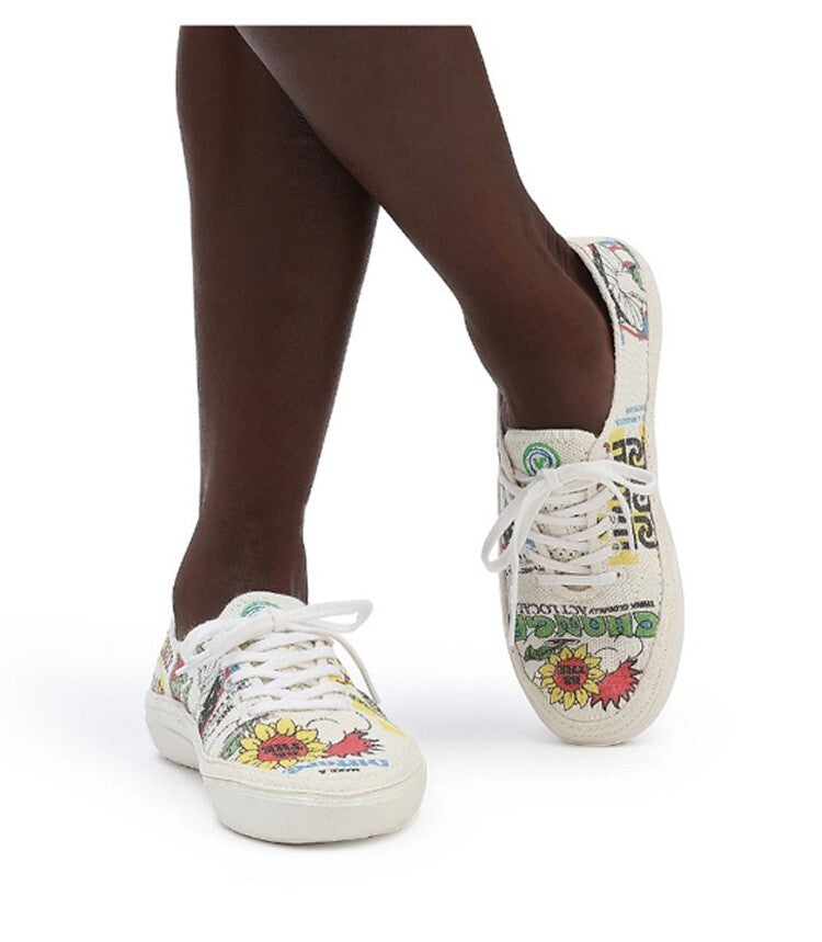 Vans Eco Theory Circle Vee Trainers / Beige Multi / RRP £105