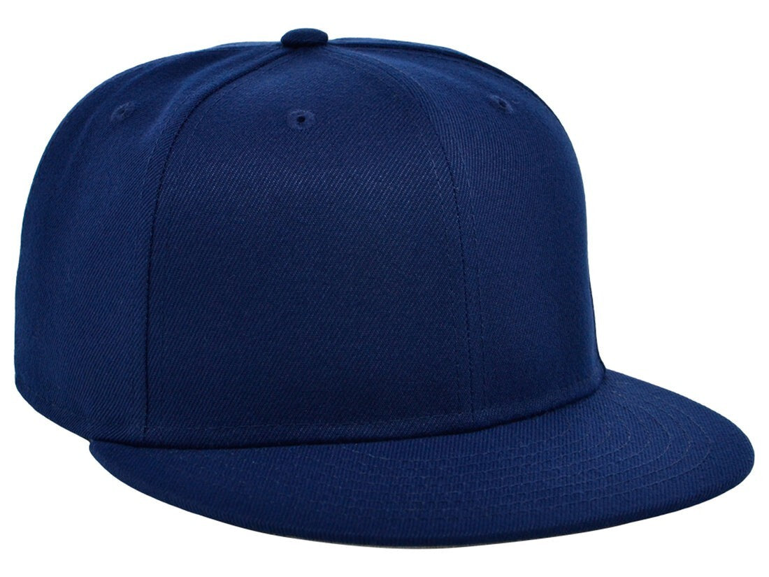 Unisex Plain Full Court Fitted Hat / Navy / £22