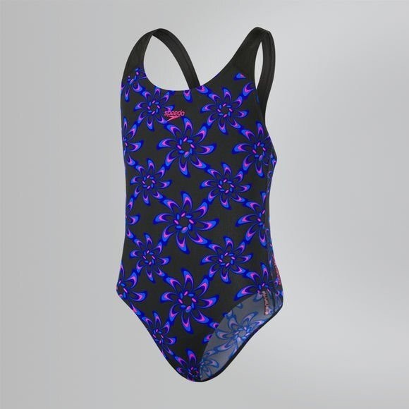 Speedo Girls Endurance+ Allover Swimsuit / Black Navy / RRP £20