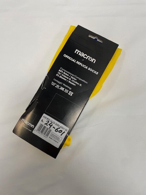 Macron Men's Hellas Verona Away Football Socks / 19-20 / Yellow / RRP £15
