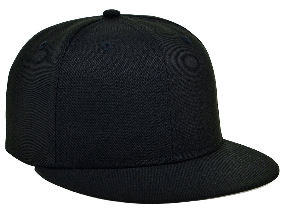 Unisex Plain Full Court Fitted Hat / Black Grey / £22