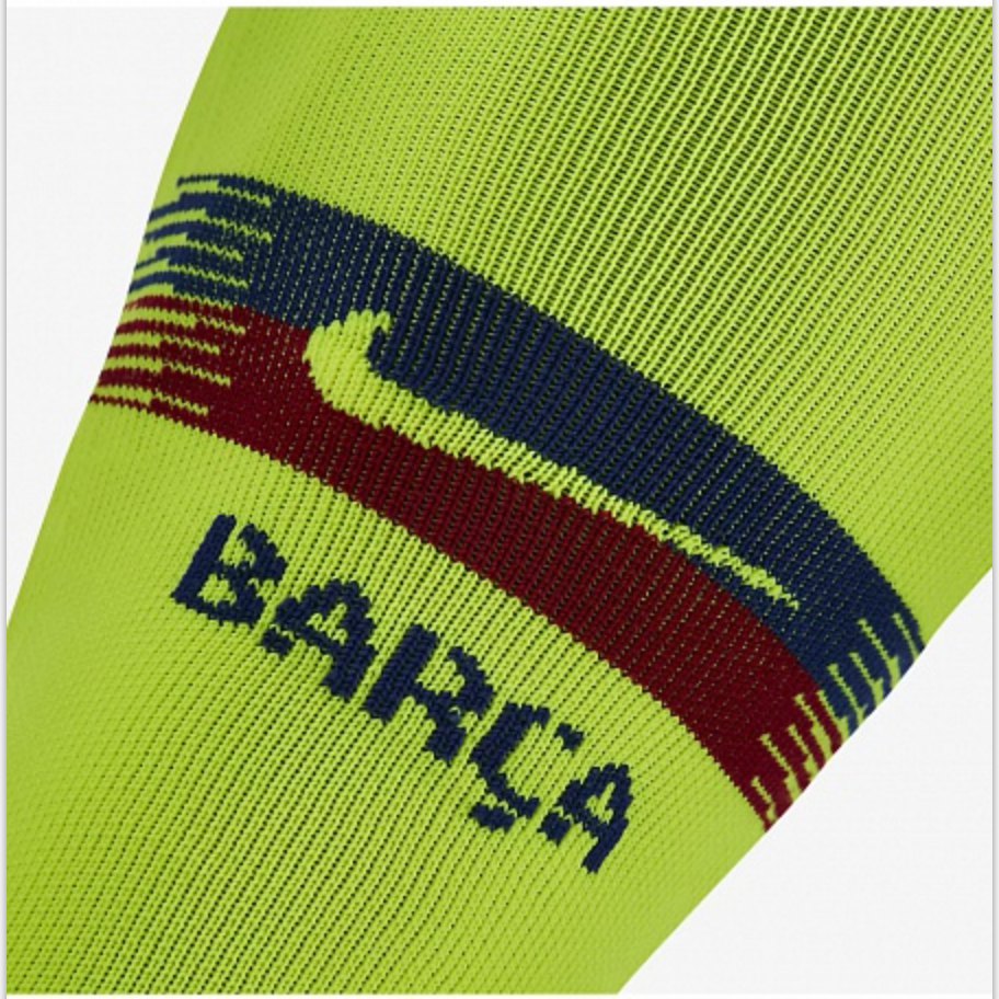Nike Barcelona Away 2018-19 Football Socks / Yellow / RRP £16