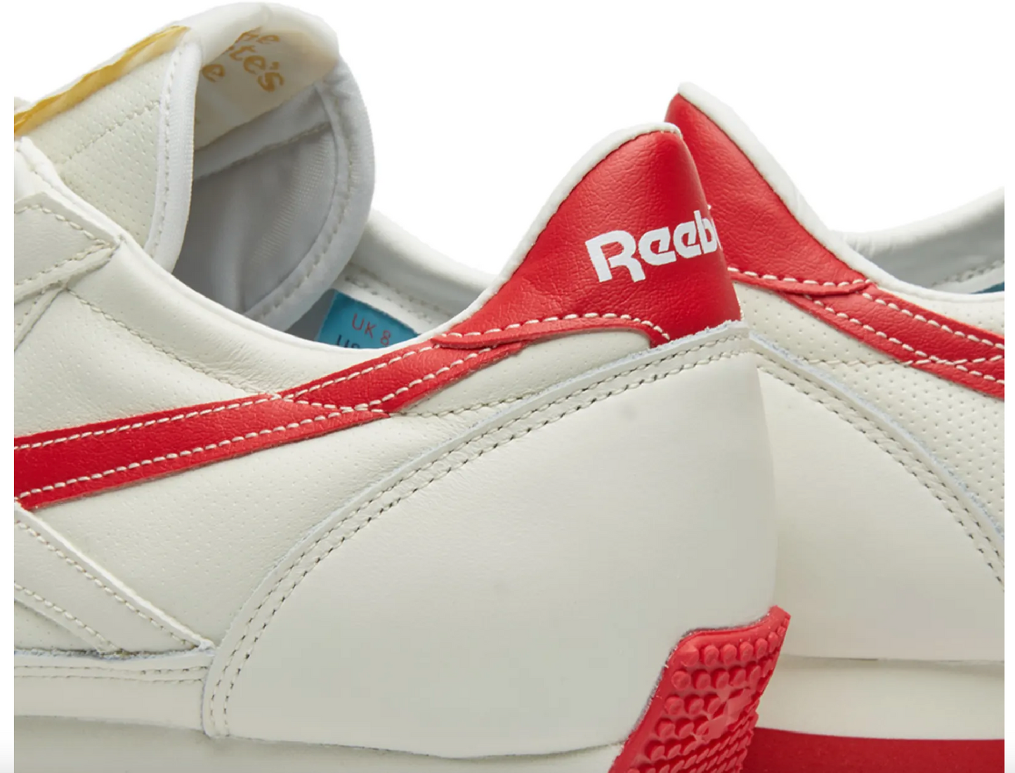 Reebok Mens Aztec Leather Trainers / Chalk Scarlet Red / BNIB / RRP £79