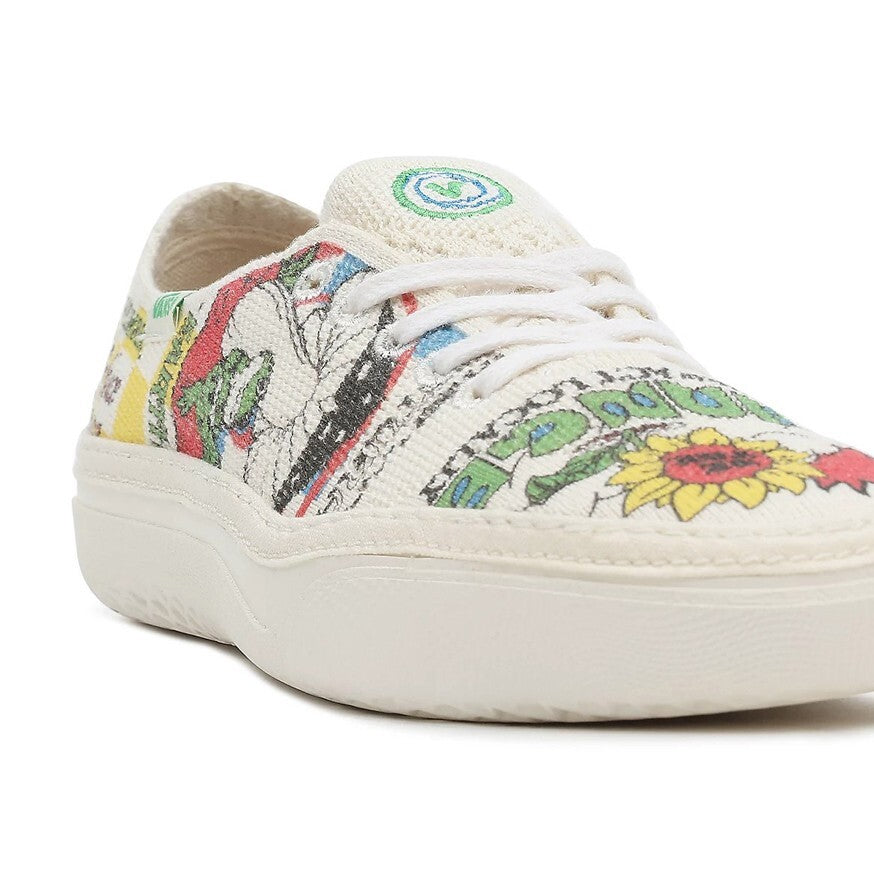 Vans Eco Theory Circle Vee Trainers / Beige Multi / RRP £105