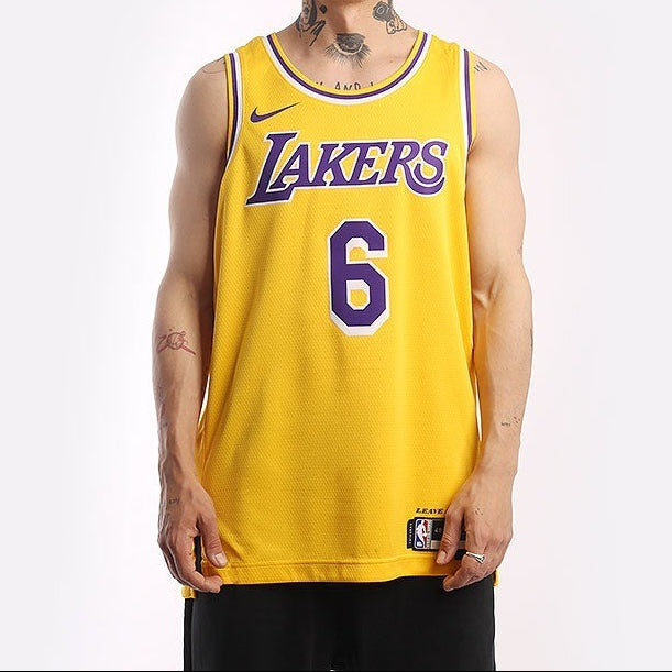 Nike LA Lakers Basketball Jersey / Yellow / Lebron James / RRP £95