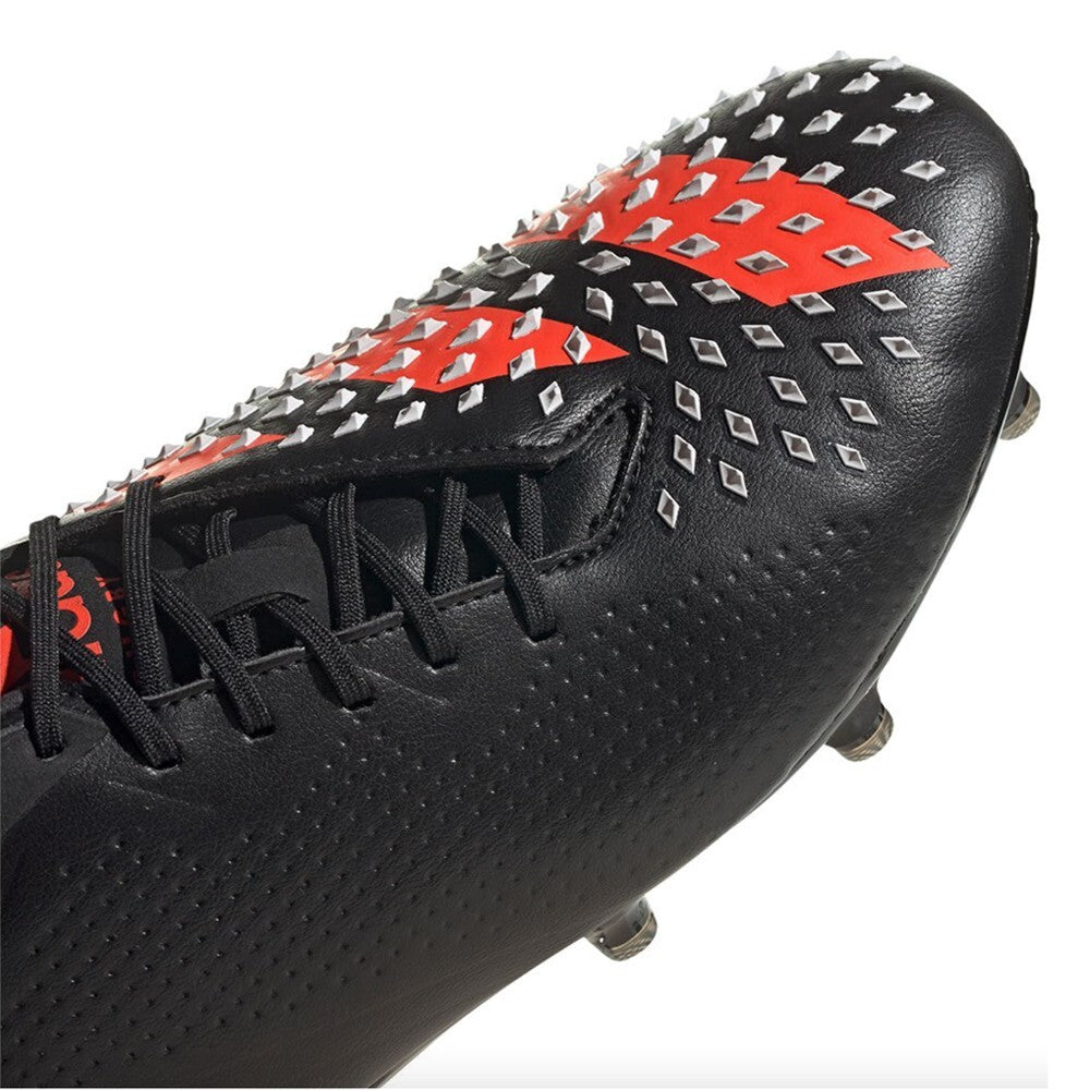 Adidas Men’s Predator Malice Low (FG) Rugby Boots / Black Red White / RRP £180
