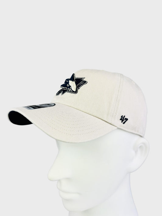 47 Brand San Jose Sharks NHL Clean Up Relaxed Dad Cap / Natural Ivory / RRP £28