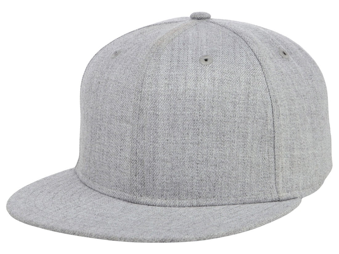 Unisex Plain Full Court Fitted Hat / Heather Grey / £22