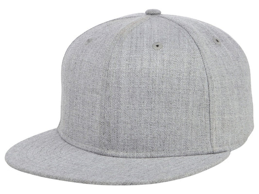 Unisex Plain Full Court Fitted Hat / Heather Grey / £22