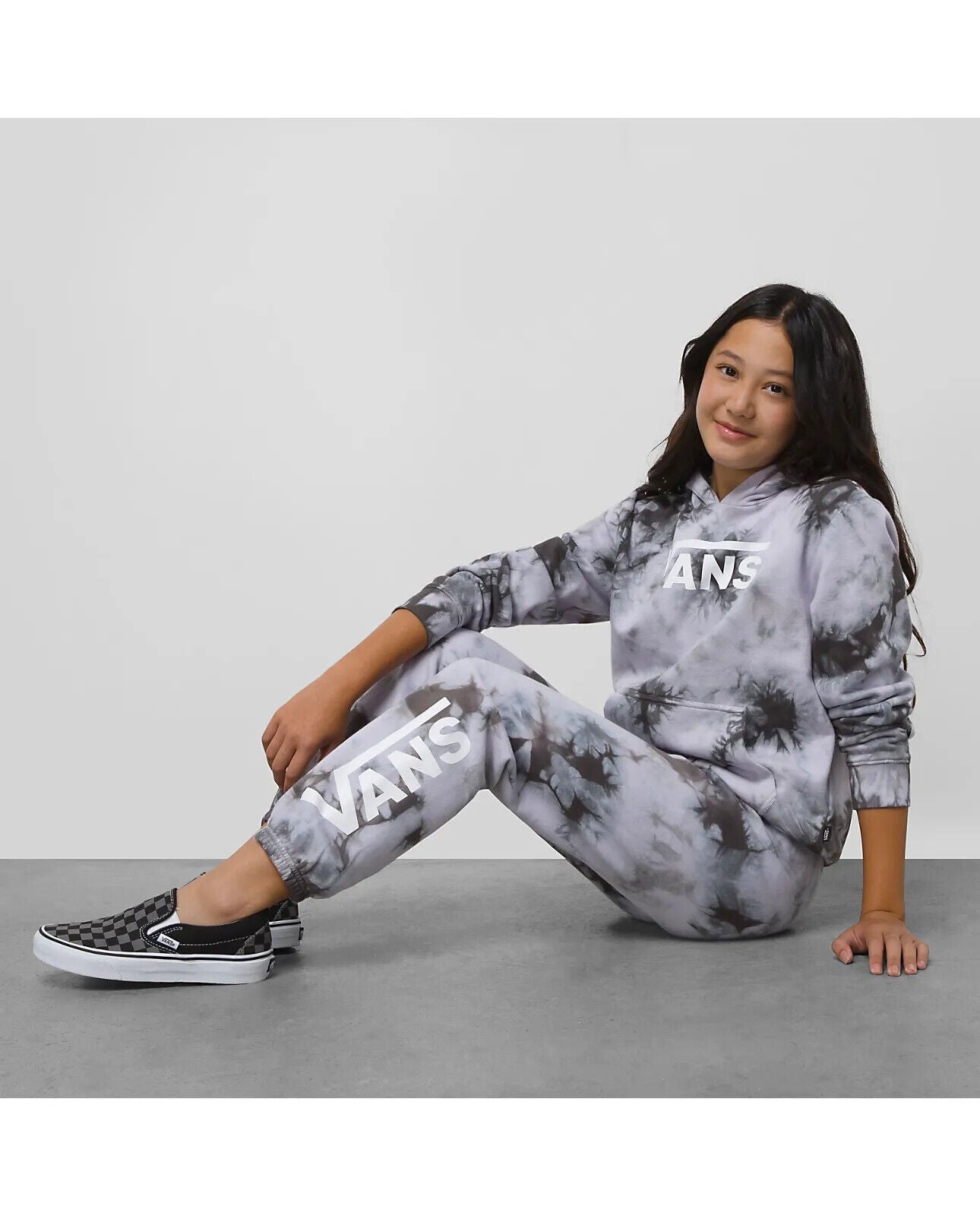 Vans Girls Sweatpant Joggers / Tie Dye Asphalt Grey / RRP £42