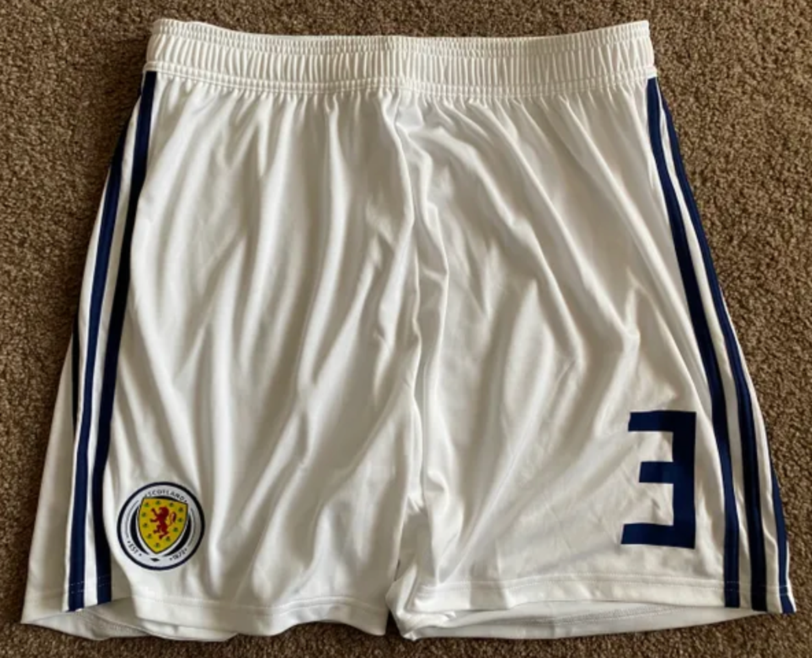 Adidas Scotland 17-18 Player Issue Home Shorts *Mixed Numbers* / White / RRP£35