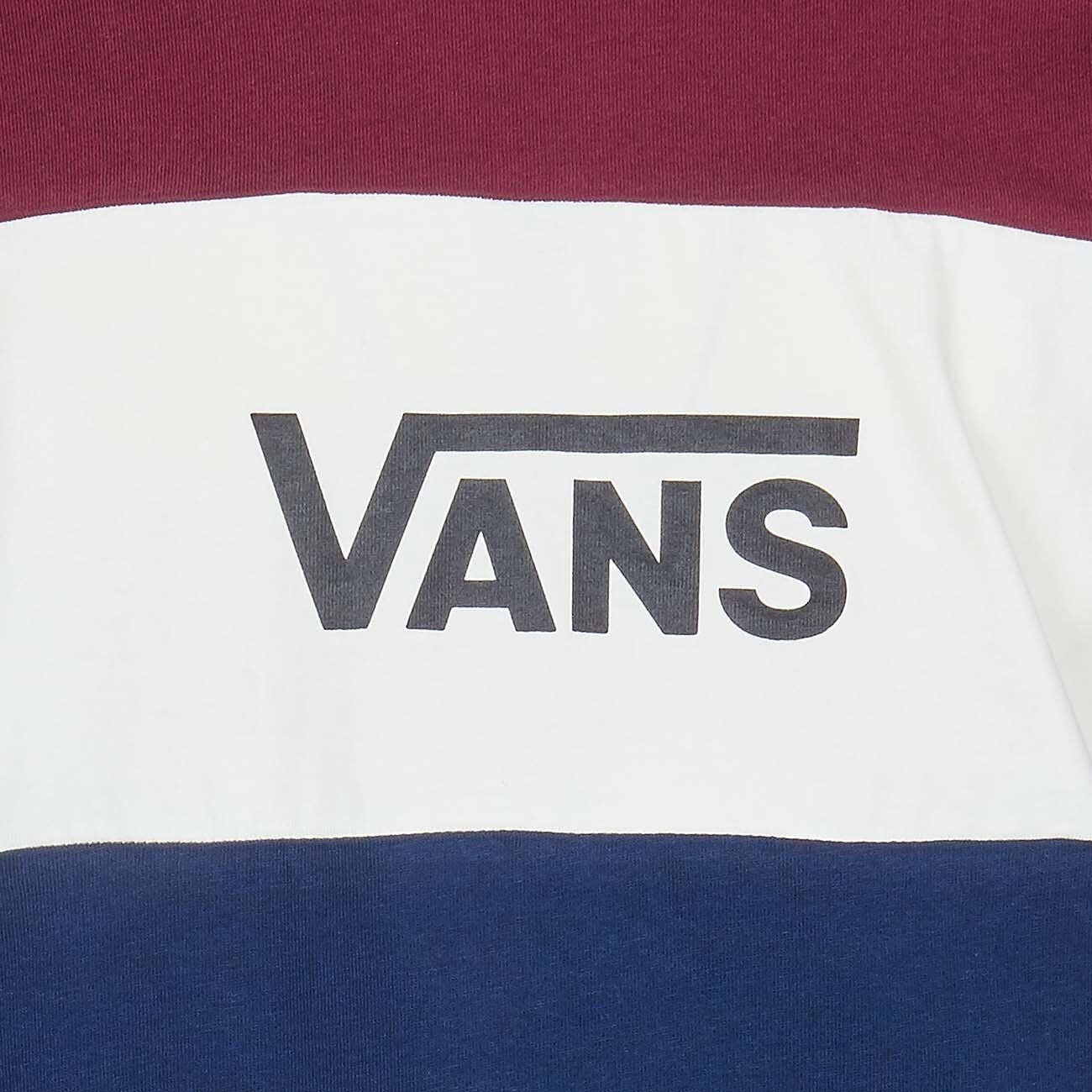 Vans Mens Retro Active Tricolour T-Shirt Man Bordeux White Blue / RRP £28