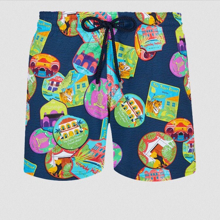 Vilebrequin Swim Shorts / Mens / Moorise / Navy India Graphic / RRP £220