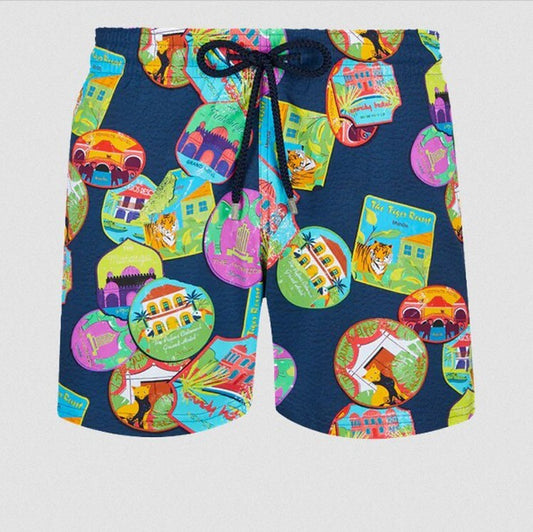 Vilebrequin Swim Shorts / Mens / Moorise / Navy India Graphic / RRP £220
