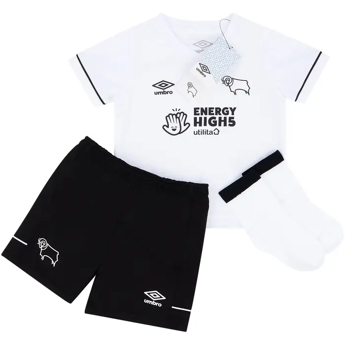 Umbro Infant Derby County 20-21 Home Full Football Kit / White / RRP £40