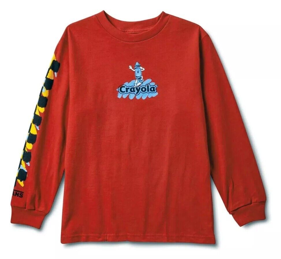 Vans Kids X Crayola Crayon Long Sleeve T Shirt / Chilli Pepper / RRP £30