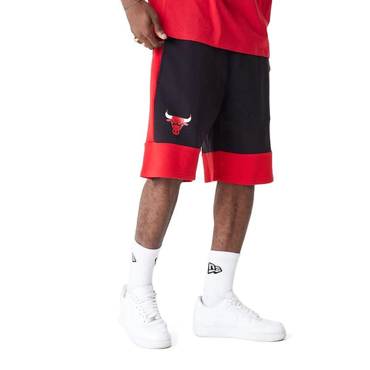 New Era Mens Chicago Bulls Colour Block Shorts / Black Red / RRP £45x