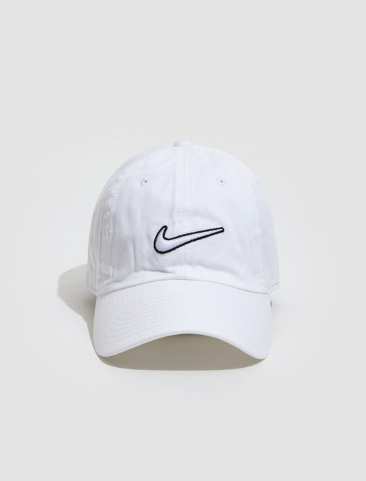 Nike Adult Heritage 86 Baseball Cap / White Black / RRP £24