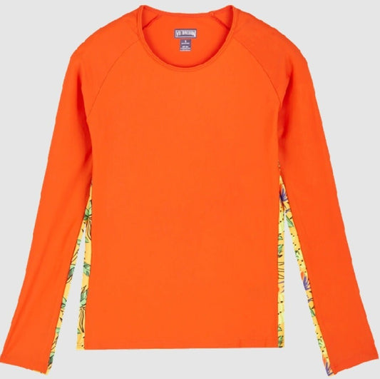 Vilebrequin Womens Long Sleeve Pool T-Shirt / Orange / RRP £90