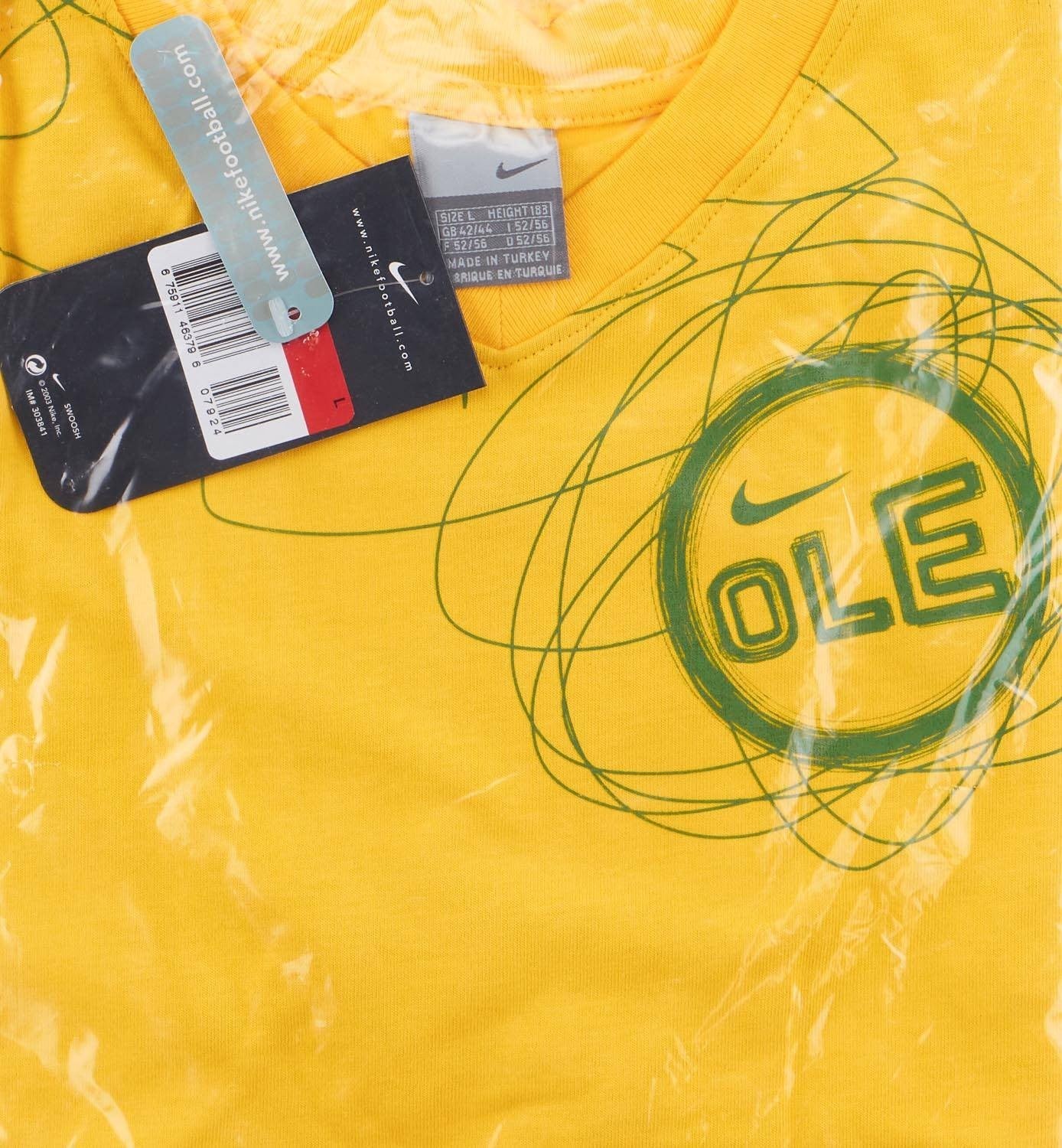 Nike Mens 2003-04 Nike 'Olé' Fan Tee / Yellow / RRP £19.99