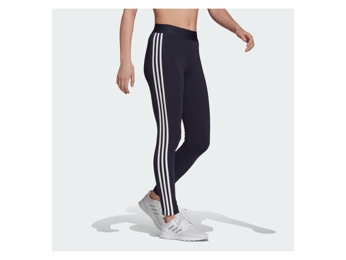 Adidas Womens 3 Stripe Gym Leggings / Navy Blue / RRP £23