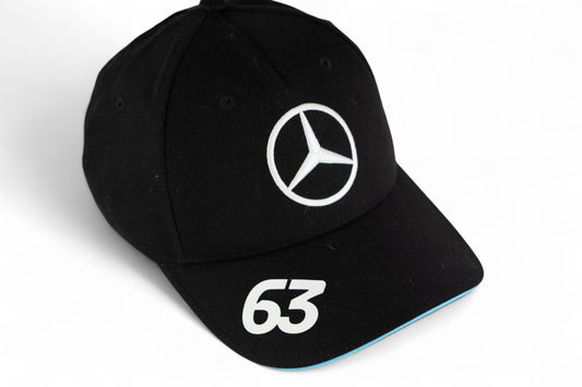 Mercedes F1 Driver Hat / George Russell 63 / Black White / RRP £42