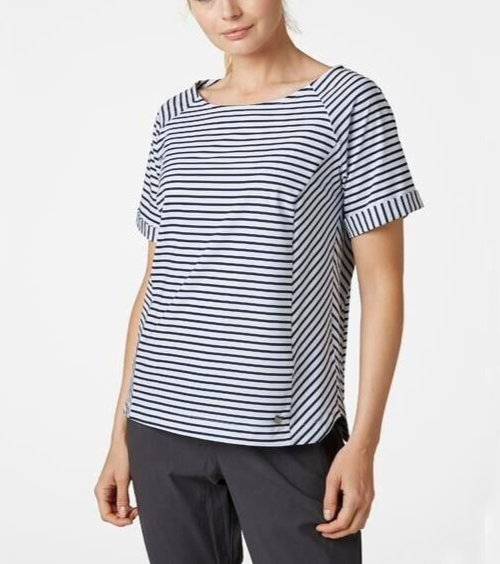 Helly Hansen Women's Thalia T-Shirt / White Navy Stripe / RRP £50
