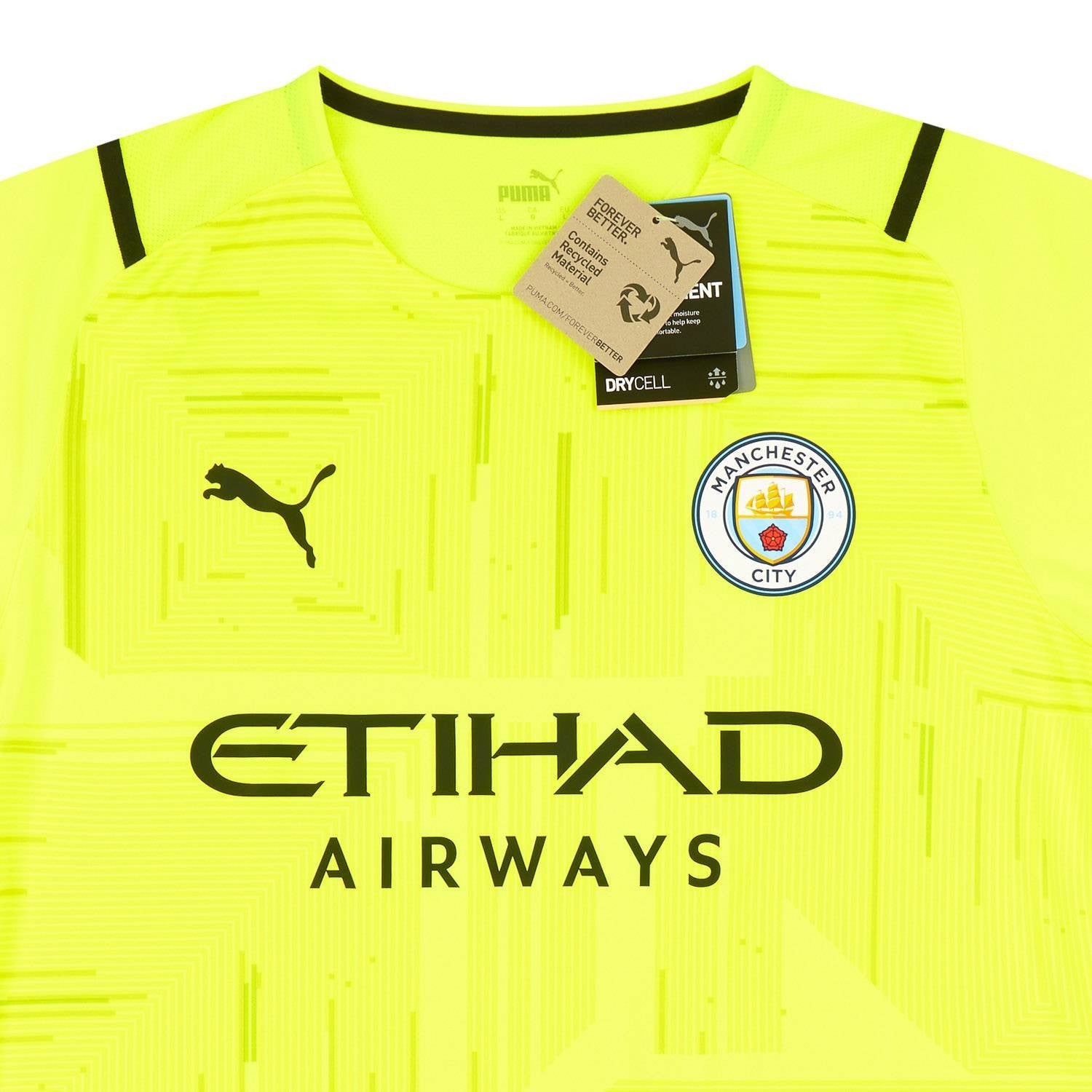 Puma Mens 2021-22 Manchester City Player Issue Gk S/S Shirt/Yellow/RRP £109.99