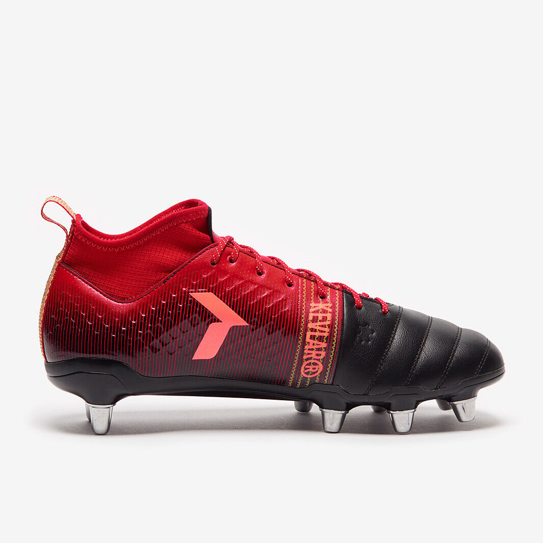 Adidas Kakari x Kevlar 2 Leather SG Rugby Boots / Black Red / BNIB