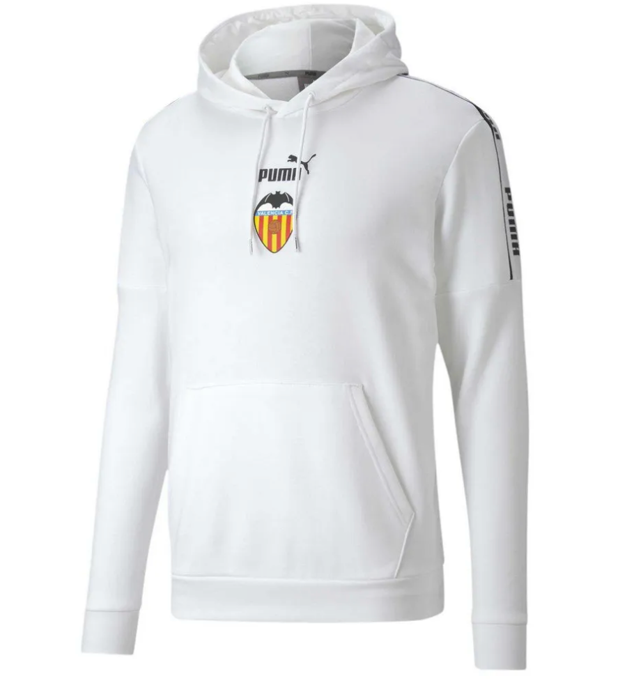 Puma Mens 2020-21 Valencia Puma Ftbl Culture Hooded Top / White / RRP £55
