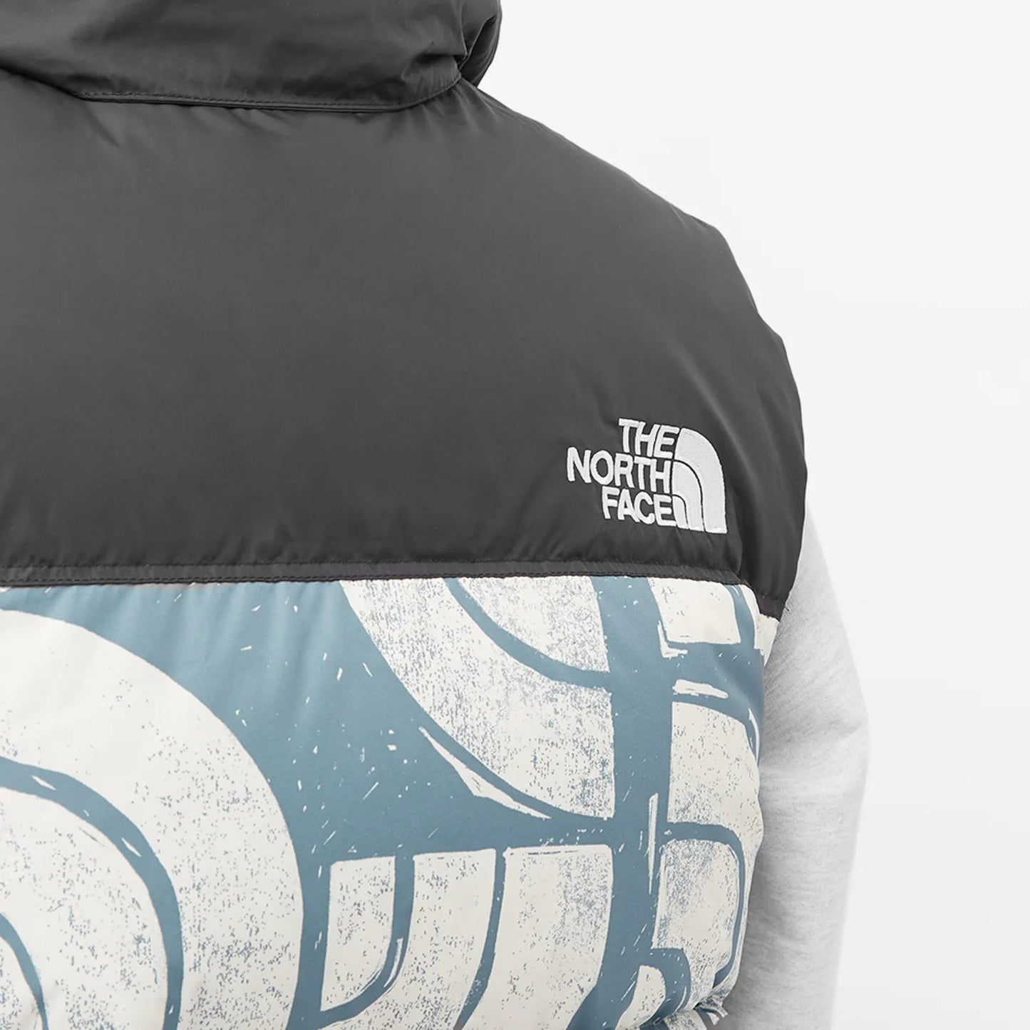 The North Face Mens Print Nuptse Vest / Goblin Blue / RRP £215