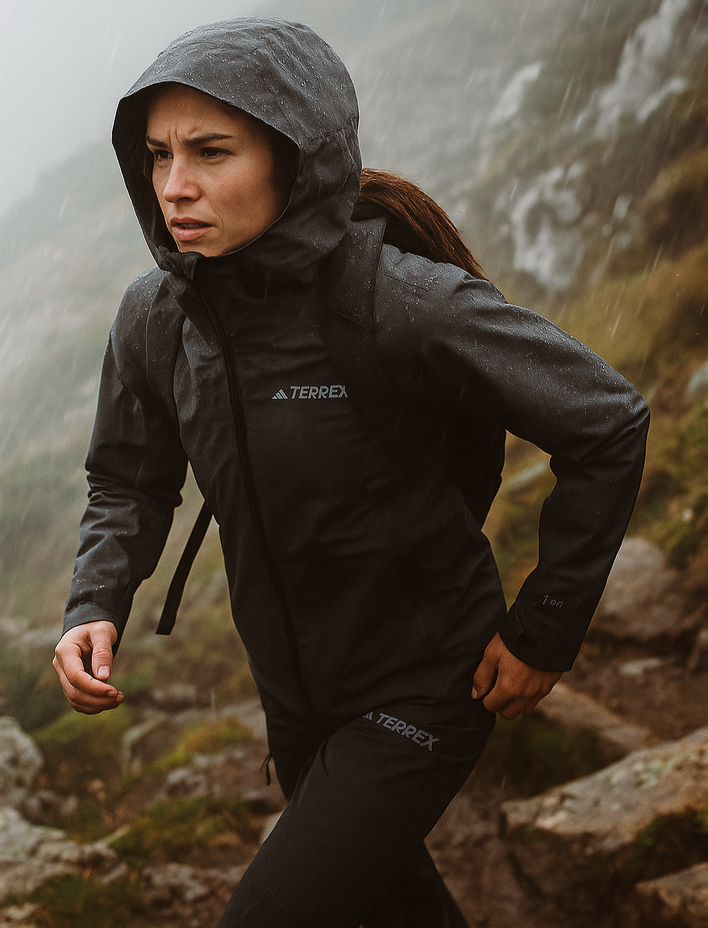 Adidas Womens 3 in 1 Terrex All Weather Jacket / Black Pink / RRP £250