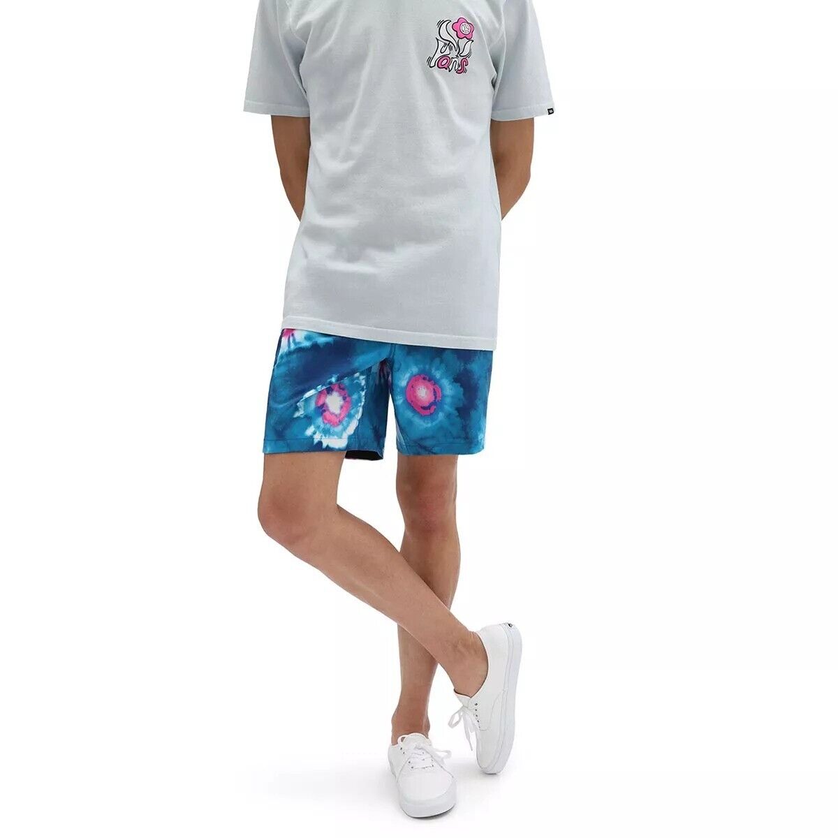 Vans Mens Surf Volley Swim Shorts / Blue Pink / RRP £55