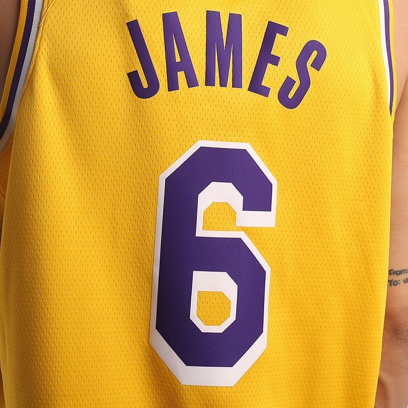 Nike LA Lakers Basketball Jersey / Yellow / Lebron James / RRP £95