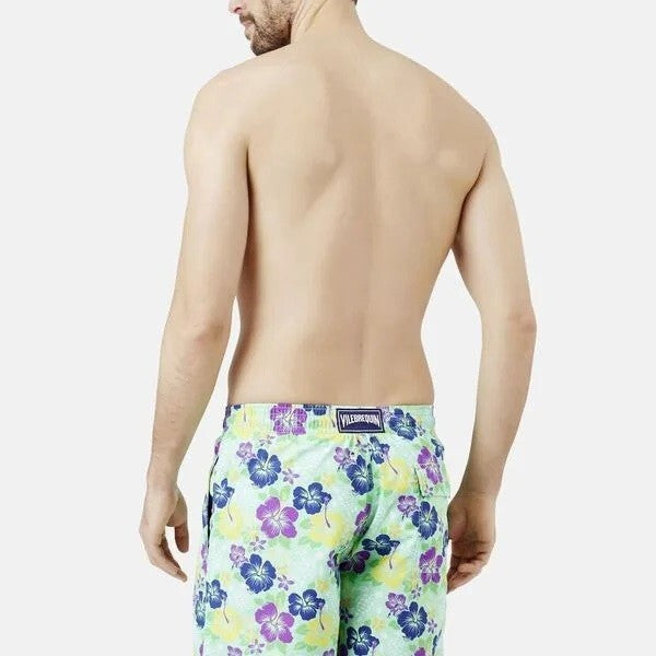 Vilebrequin Mens Swim Shorts / Okoa / Floral Green / RRP £230